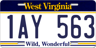 WV license plate 1AY563