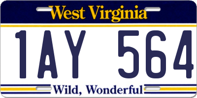 WV license plate 1AY564