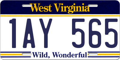 WV license plate 1AY565