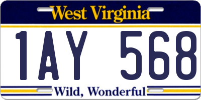 WV license plate 1AY568