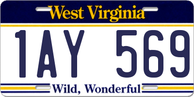WV license plate 1AY569