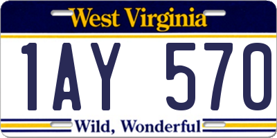 WV license plate 1AY570