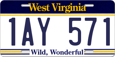 WV license plate 1AY571