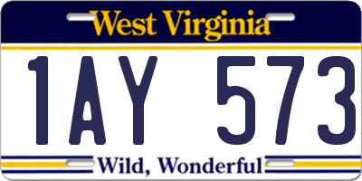 WV license plate 1AY573