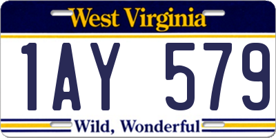 WV license plate 1AY579