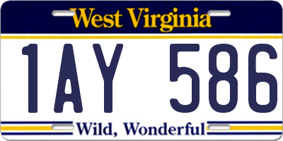 WV license plate 1AY586