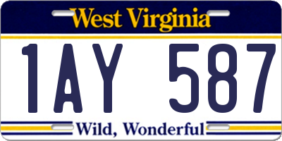 WV license plate 1AY587