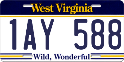 WV license plate 1AY588