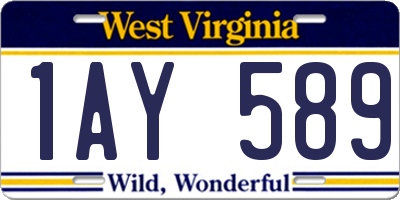 WV license plate 1AY589