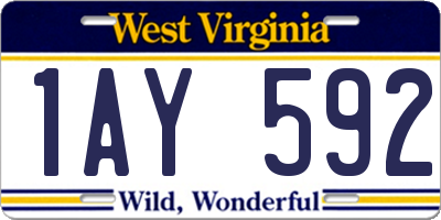 WV license plate 1AY592