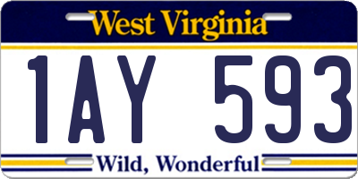 WV license plate 1AY593