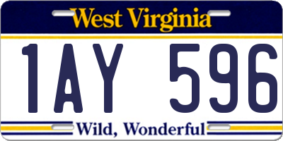 WV license plate 1AY596