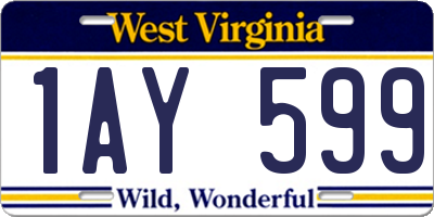 WV license plate 1AY599
