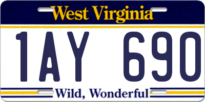 WV license plate 1AY690