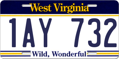 WV license plate 1AY732