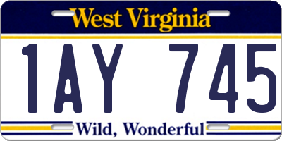 WV license plate 1AY745