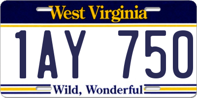 WV license plate 1AY750