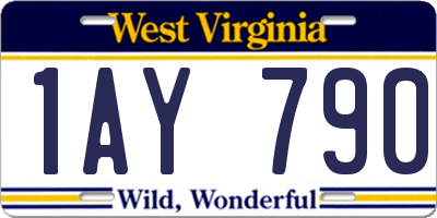 WV license plate 1AY790
