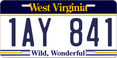 WV license plate 1AY841