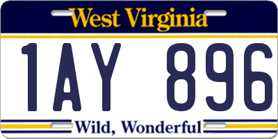 WV license plate 1AY896
