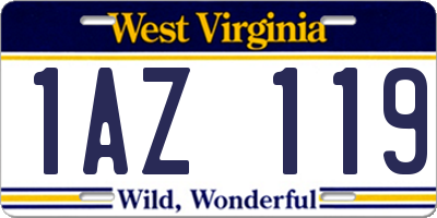 WV license plate 1AZ119