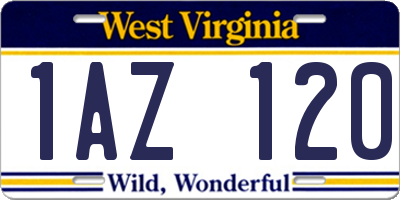 WV license plate 1AZ120