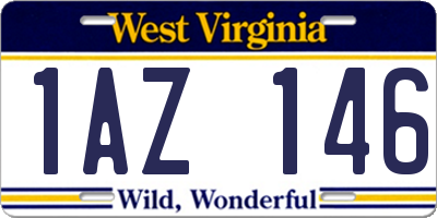WV license plate 1AZ146