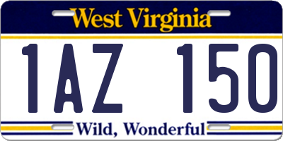 WV license plate 1AZ150