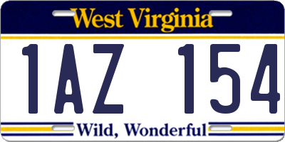 WV license plate 1AZ154