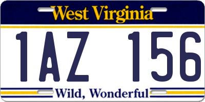 WV license plate 1AZ156