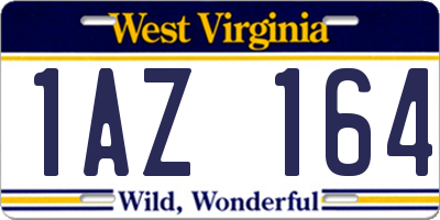 WV license plate 1AZ164