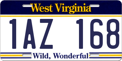 WV license plate 1AZ168