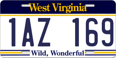 WV license plate 1AZ169