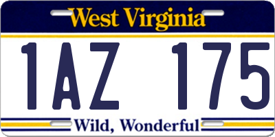 WV license plate 1AZ175