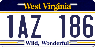 WV license plate 1AZ186