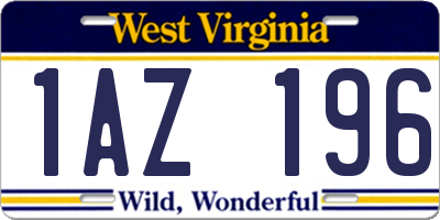 WV license plate 1AZ196