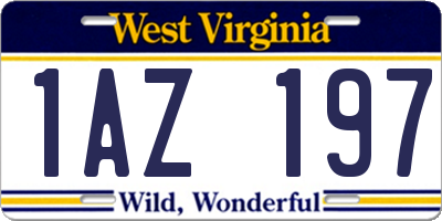 WV license plate 1AZ197