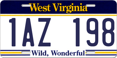 WV license plate 1AZ198