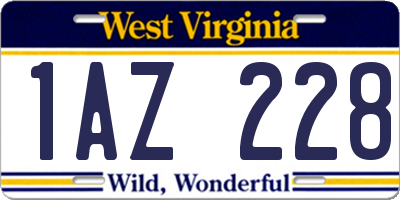 WV license plate 1AZ228