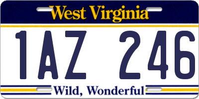 WV license plate 1AZ246