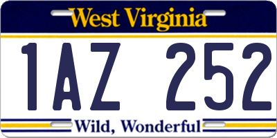 WV license plate 1AZ252