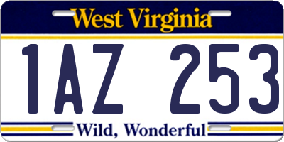WV license plate 1AZ253