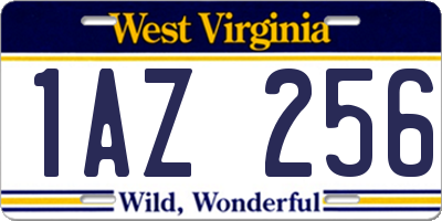 WV license plate 1AZ256