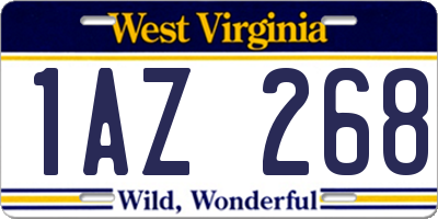 WV license plate 1AZ268