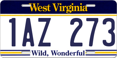 WV license plate 1AZ273