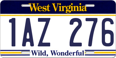 WV license plate 1AZ276