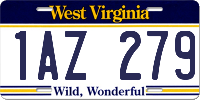 WV license plate 1AZ279