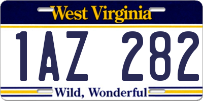 WV license plate 1AZ282
