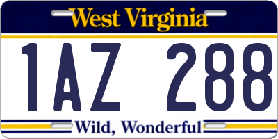 WV license plate 1AZ288