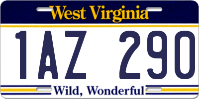 WV license plate 1AZ290